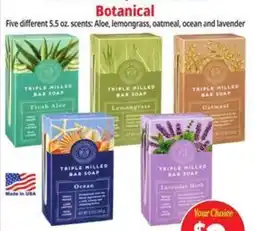Ocean State Job Lot Botanical Triple Milled Bar Soap offer