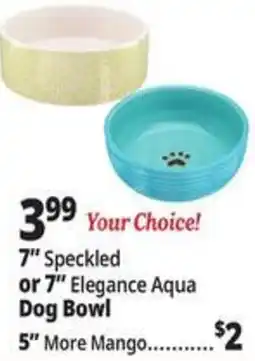 Ocean State Job Lot Your Choice! 7" Speckled or 7" Elegance Aqua Dog Bowl offer