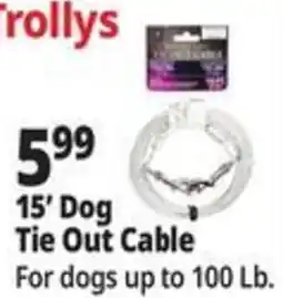 Ocean State Job Lot Rollys 15' Dog Tie Out Cable offer
