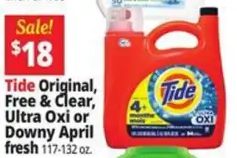 Ocean State Job Lot Tide Original, Free & Clear, Ultra Oxi or Downy April fresh offer