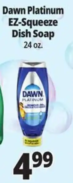 Ocean State Job Lot Dawn Platinum EZ-Squeeze Dish Soap offer