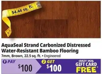 Ocean State Job Lot AquaSeal Strand Carbonized Distressed Water-Resistant Bamboo Flooring offer
