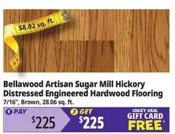 Ocean State Job Lot Bellawood Artisan Sugar Mill Hickory Distressed Engineered Hardwood Flooring offer