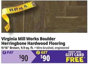 Ocean State Job Lot Virginia Mill Works boulder herringbone hardwood flooring offer