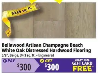 Ocean State Job Lot Bellawood artisan champagne beach white oak distressed hardwood flooring offer