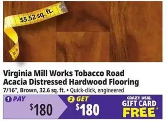 Ocean State Job Lot Virginia Mill Works Tobacco Road Acacia Distressed Hardwood Flooring offer