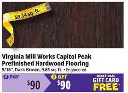 Ocean State Job Lot Virginia Mill Works capitol peak prefinished hardwood flooring offer