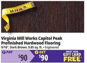 Ocean State Job Lot Virginia Mill Works capitol peak prefinished hardwood flooring offer