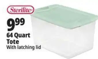 Ocean State Job Lot Sterilite 64 Quart Tote With Latching Lid offer