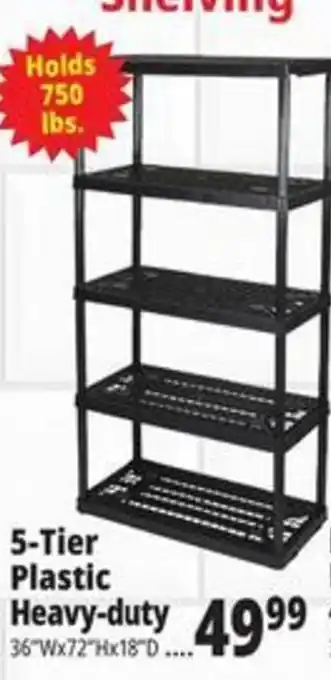 Ocean State Job Lot 5-Tier Plastic Heavy-duty Shelving offer