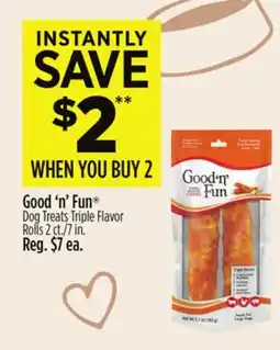 Dollar General Good 'n' Fun Dog Treats Triple Flavor Rolls offer