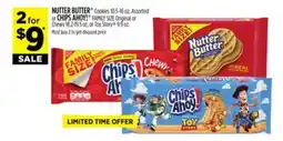 Dollar General NUTTER BUTTER Cookies Assorted or CHIPS AHOY! FAMILY SIZE Original or Chewy or Toy Story offer