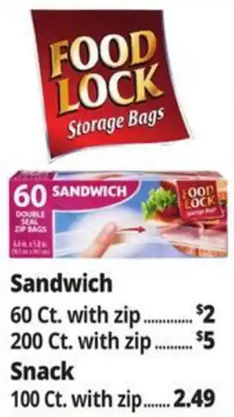Ocean State Job Lot Food Lock sandwich storage bags offer