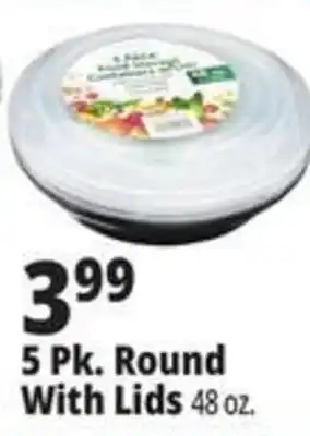 Ocean State Job Lot 5 Pk. Round With Lids offer