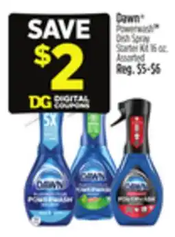 Dollar General DAWN Powerwash Dish Spray Starter Kit offer