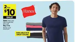 Dollar General Hanes Men's Color Crew or Pocket Tees offer