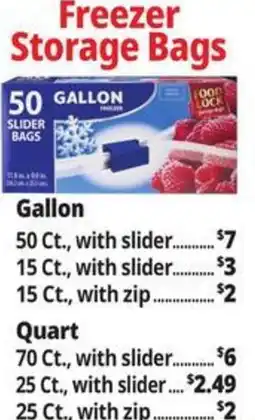 Ocean State Job Lot Food Lock freezer storage bags offer