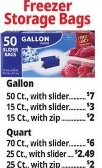 Ocean State Job Lot Food Lock freezer storage bags offer