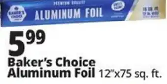Ocean State Job Lot Baker's Choice Aluminum Foil offer