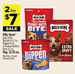 Dollar General Milk-Bone Dog Treats Biscuits 15-17 oz., Dipped 12 oz. or Peanut Butter Bites 4.5 oz offer