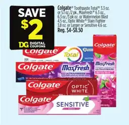 Dollar General Colgate Toothpaste offer