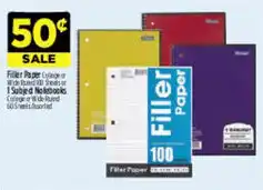 Dollar General Filler Paper offer