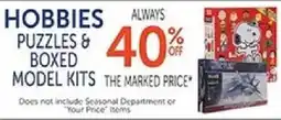 Hobby Lobby Hobbies puzzles & boxed model kits offer