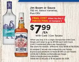 Ralphs Jim Beam or Sauza offer