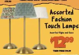Big Lots Assorted Fashion Touch Lamps offer