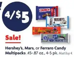 Family Dollar Hershey's, Mars, or Ferraro Candy Multipacks offer