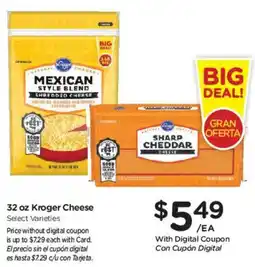 Smith's Kroger Mexican Style Blend Shredded Cheese offer