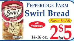 Market Basket Pepperidge Farm Swirl Bread offer