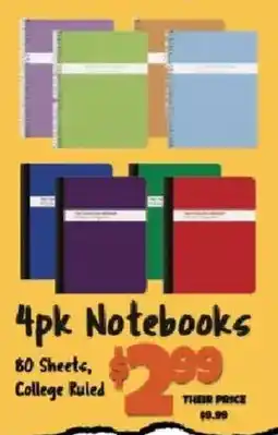 Big Lots Notebooks offer