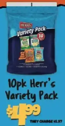 Big Lots Herr's variety pack offer