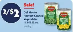 Family Dollar Del Monte Harvest Canned Vegetables offer