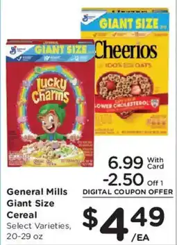 Smith's General Mills Giant Size Cereal offer
