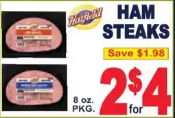 Market Basket Hotfield ham steaks offer