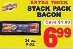 Market Basket Hattfield extra thick stack pack bacon offer