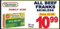 Market Basket Nathan's All Beef Franks Skinless offer