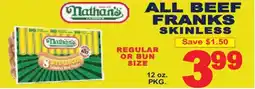 Market Basket Nathan's All Beef Franks Skinless offer