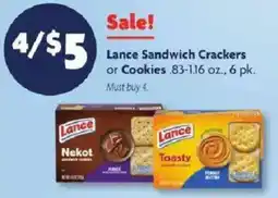 Family Dollar Lance Sandwich Crackers or Cookies offer
