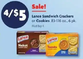 Family Dollar Lance Sandwich Crackers or Cookies offer