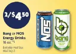 Family Dollar Bang or NOS Energy Drinks offer