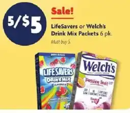 Family Dollar LifeSavers or Welch's Drink Mix Packets offer
