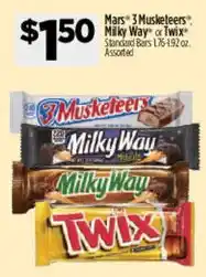 Dollar General Mars 3 Musketeers Milky Way or Twix offer
