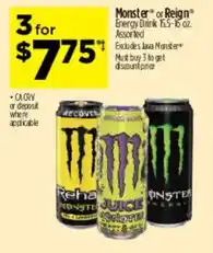 Dollar General Monster or Reign Energy Drink offer