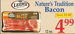 Market Basket Leidy's nature's tradition bacon offer