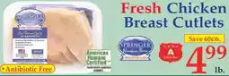 Market Basket Springer fresh chicken breast cutlets offer