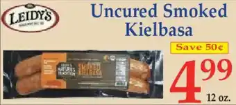 Market Basket Leidy's uncured smoked kielbasa offer
