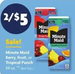 Family Dollar Minute Maid Berry, Fruit, or Tropical Punch offer